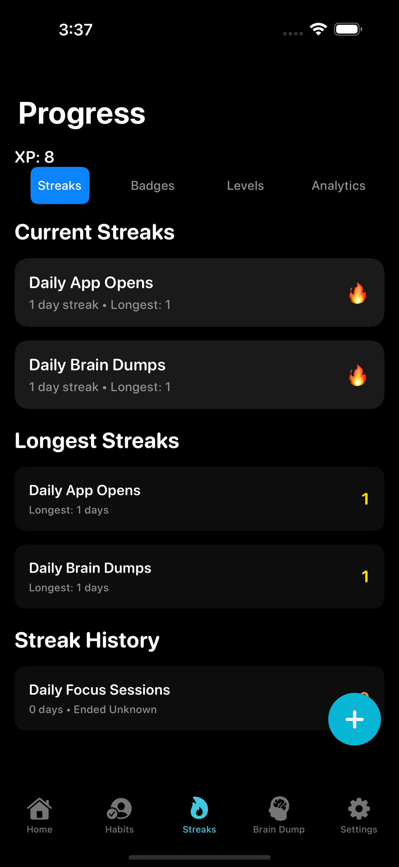 iPhone Streaks Screen